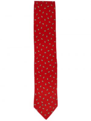 Bodkovaná hodvábna kravata s potlačou Chanel Pre-owned