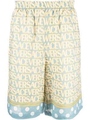 Shorts en lin à imprimé Versace