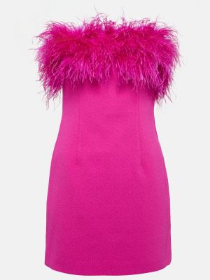 Mini robe à plumes en crêpe Rebecca Vallance rose