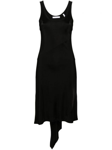 Aszimmetrikus midi ruha Helmut Lang fekete