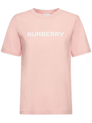 Tricou din bumbac din jerseu Burberry roz