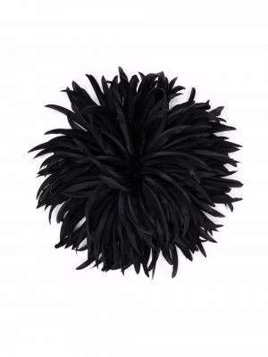 Broche de flores Saint Laurent negro