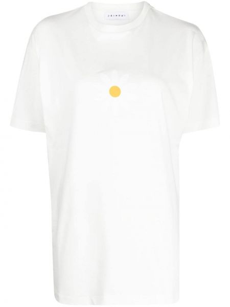 Памучна тениска на цветя с принт Joshua Sanders бяло