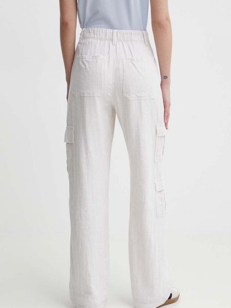 Pantaloni cu talie înaltă Hollister Co. alb