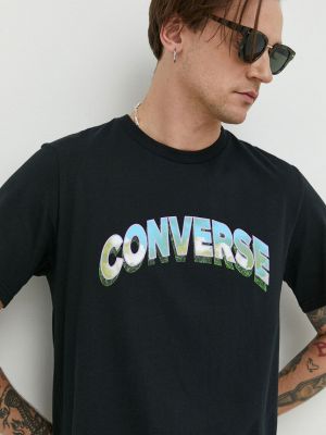 Converse tricou din bumbac a , cu imprimeu - Negru