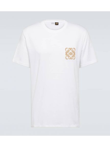 Camiseta de algodón Loewe blanco