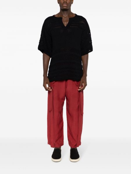 Pantalon cargo avec poches Amir Slama rouge