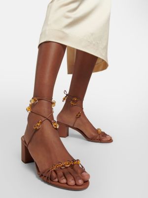 Sandalias de cuero Aquazzura marrón