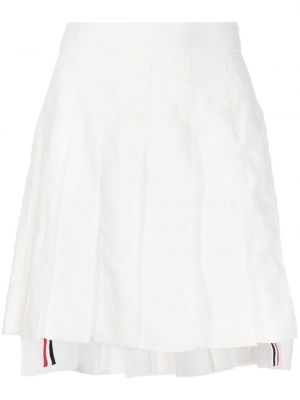 Plisované lněné mini sukně Thom Browne bílé