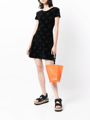 Mini vestido con estampado Chanel Pre-owned negro