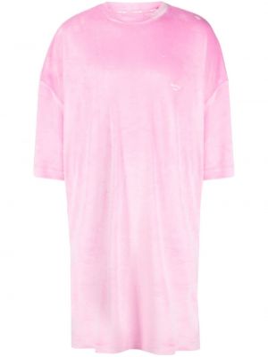 Βελούδινη φόρεμα σε στυλ πουκάμισο Team Wang Design ροζ