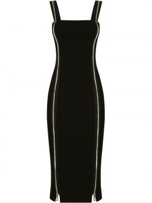 Ärmelloses midikleid mit reißverschluss Dolce & Gabbana schwarz