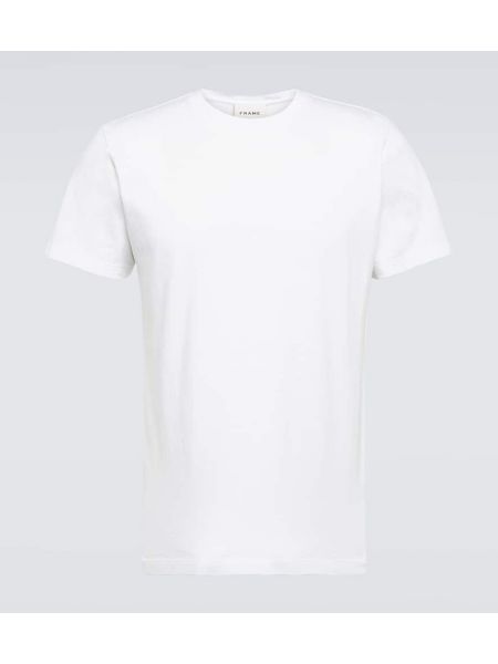 Βαμβακερή μπλούζα από ζέρσεϋ Frame λευκό