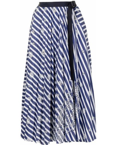 Falda de cachemir con estampado con estampado de cachemira Sacai azul