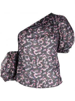 Bluzka bawełniana asymetryczna Isabel Marant Etoile czarna