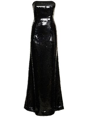 Сатенена макси рокля Alberta Ferretti черно