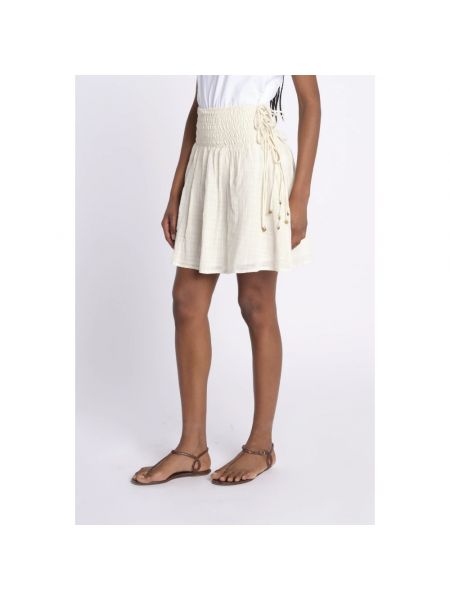 Mini falda de algodón con estampado Berenice blanco