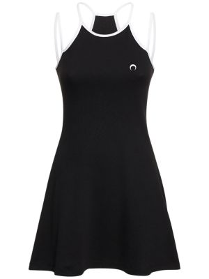 Bavlnené mini šaty Marine Serre čierna