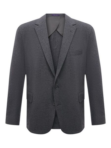 Хлопковый пиджак Ralph Lauren серый