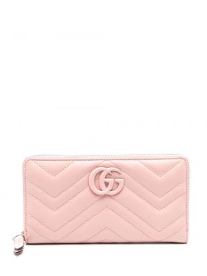 Kožená peněženka Gucci růžová