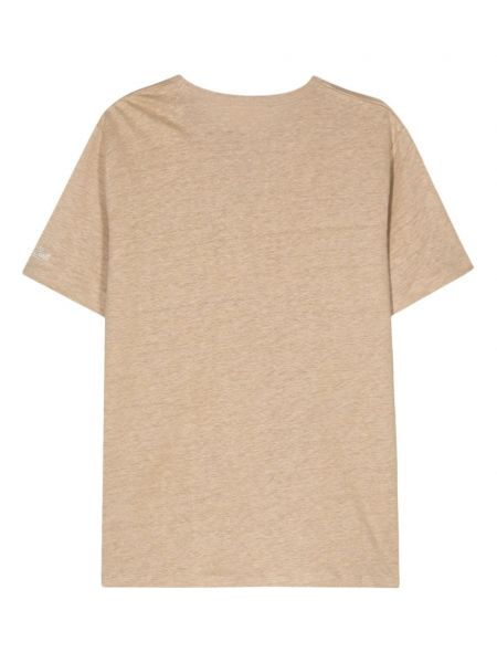 T-shirt brodé en lin Mc2 Saint Barth beige
