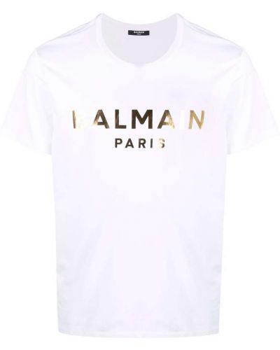 Camiseta con estampado Balmain blanco
