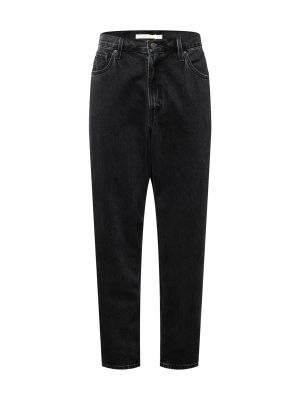 Kožené džínsy s vysokým pásom na zips Levi's® Plus - čierna