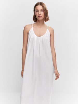 Dlouhé šaty Mango biela