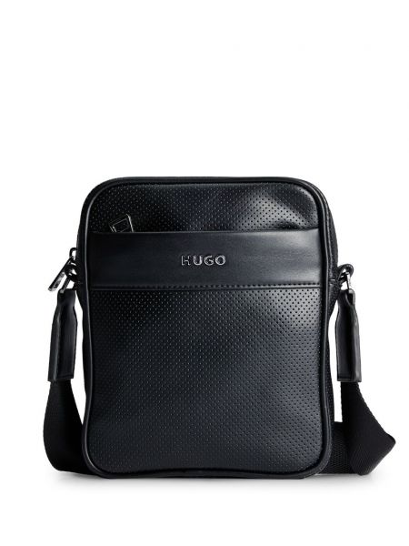 Usnjena torba Hugo črna