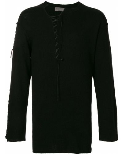 Jersey con cordones de tela jersey Yohji Yamamoto negro