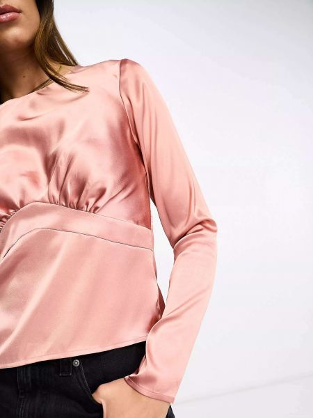 Атласная блузка Asos розовая