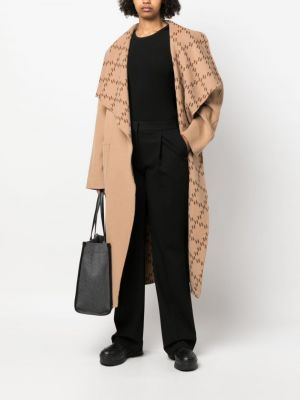 Oboustranný vlněný kabát Karl Lagerfeld hnědý