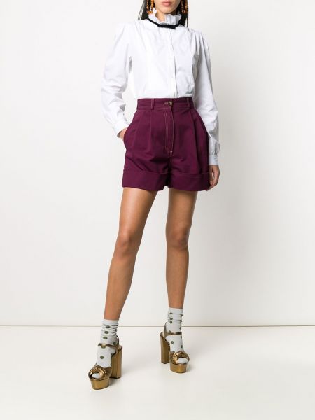 Pantalones cortos de cintura alta Miu Miu violeta