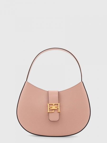 Кожаная сумка шоппер Elisabetta Franchi розовая