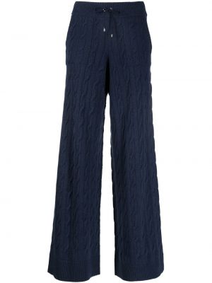 Pantaloni din cașmir cu croială lejeră Ralph Lauren Collection albastru