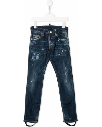 Nødlidende jeans 7/8 for jenter Dsquared2 Kids blå