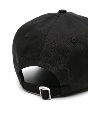 Medvilninis siuvinėtas kepurė su snapeliu Dsquared2 juoda