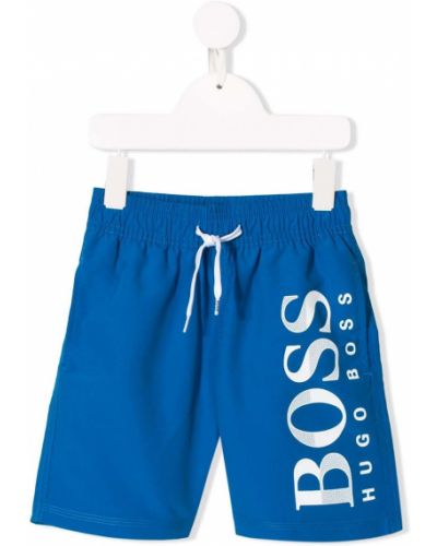 Pantalones cortos deportivos con estampado Boss Kidswear azul