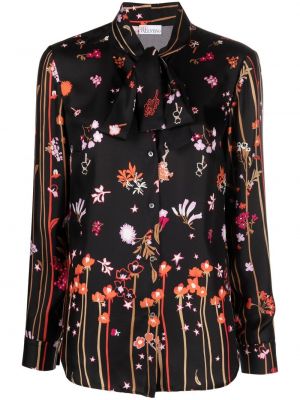 Trykt floral krage bluse Red Valentino