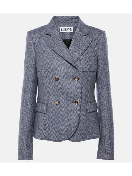 Ull dobbeltspent blazer Loewe blå