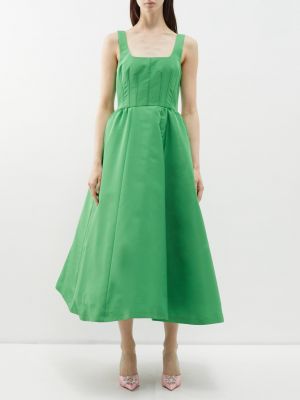 Платье с квадратным вырезом Carolina Herrera зеленое