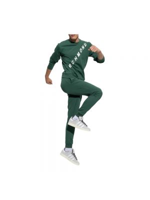 Spodnie sportowe z nadrukiem John Richmond zielone