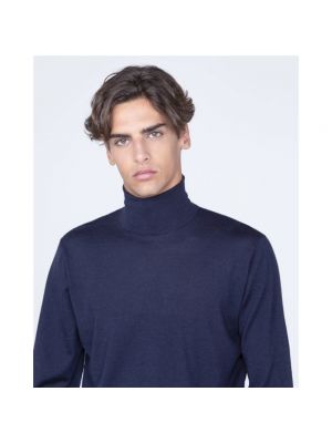 Jersey cuello alto con cuello alto de tela jersey Filippo De Laurentiis azul