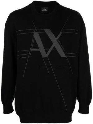 Bavlnený sveter Armani Exchange čierna