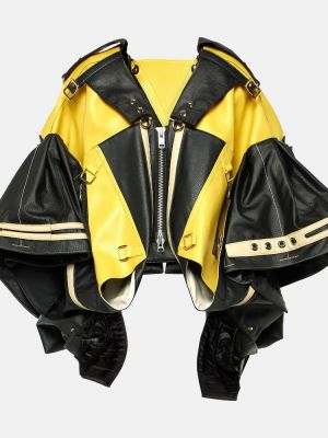 Usnjena jakna z volani iz umetnega usnja Junya Watanabe bež