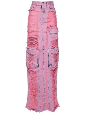 Džínsová sukňa Gcds ružová