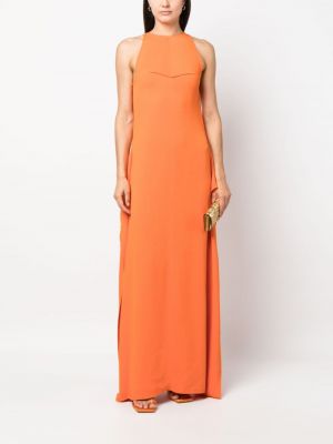 Sukienka wieczorowa z falbankami Lanvin pomarańczowa