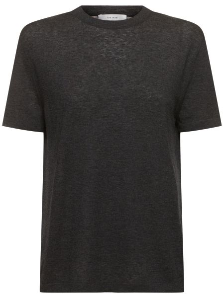 Camiseta de algodón de tela jersey The Row gris