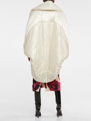 Oversized bavlnený krátký kabát Dries Van Noten biela