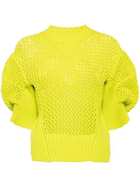 Pullover mit drapierungen Sacai gelb